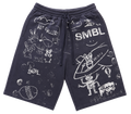 SMBL Doodle Blue Fleece Shorts